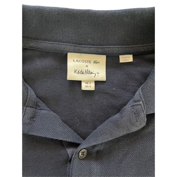 Lacoste X Keith Haring Mens Navy Blue Classic Graphic Print Polo Shirt Size 5 - Picture 5 of 9